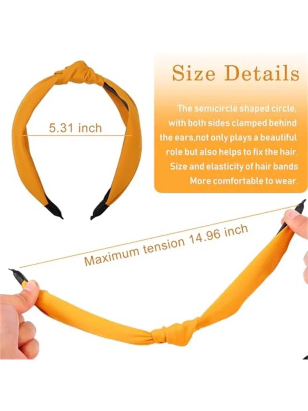 Womens Knotted Headband Soft Knit Non Slip Wide Hair Band Fashion Hair Accessory